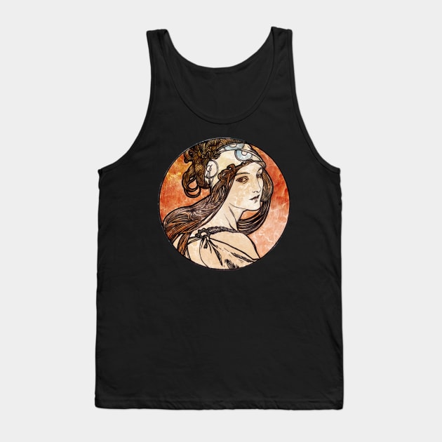 Pretty Art Nouveau Girl Tank Top by Heartsake